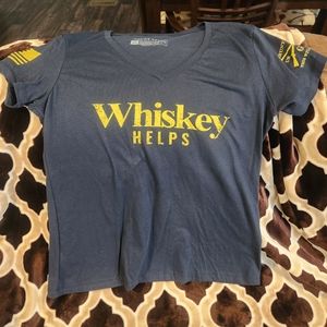 Grunt Style Women's V Neck Navy 2x 2xl XXL Whiskey Helps